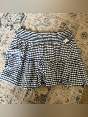NWT Universal Thread Blue Gingham Ruffle Skirt